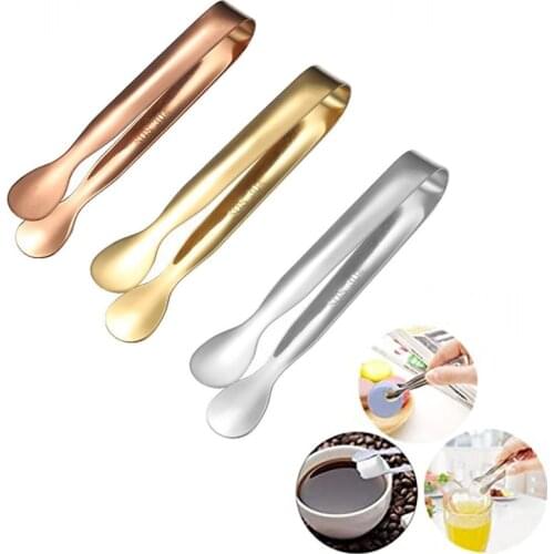 Stainless Steel Ice Tongs Golden Sugar Ice Block Tongs Bread Food Barbecue Tongs Ice Tongs Tools Bar Counter Kitchen Accessories