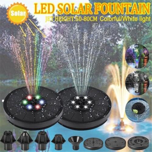 Solar Fountain Garden Floating Water Pump Waterfall Fountain with Lights Lawn Decoration Pool Pond Solar Panel Powered Fountain