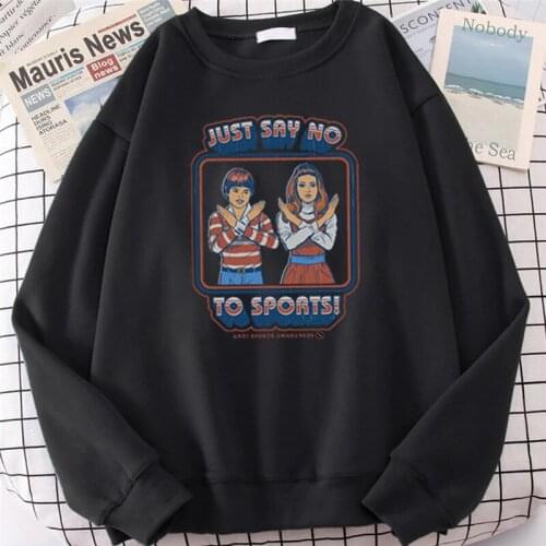 Just Say No To Sports Cartoon Hoodie Women/men Satanist Harajuku Sweatshirt Horror Psychedelic Long Sleeve Pullovers Unisex