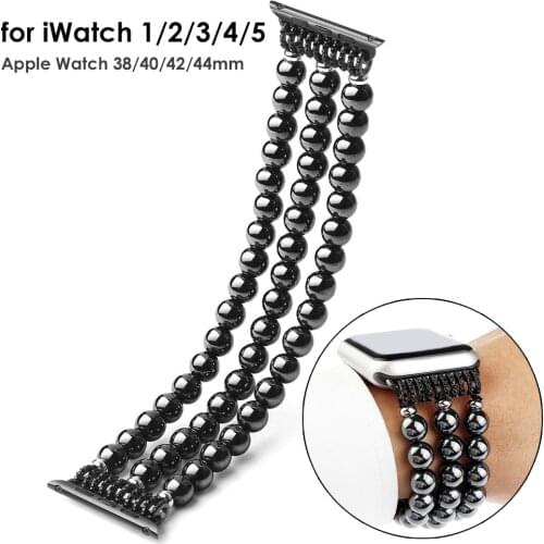 Vintage Jewelry Bracelet for Apple Watch Strap Handmade Wristband Elastic Stretch Bands for iWatch Series 5/4/3/2/1 Watchband