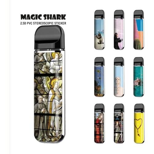 Magic Shark Buddha Statue God Christ Monkey Cactus E Cigarette Pod Vape Sticker Cover Case for Smok Novo Film