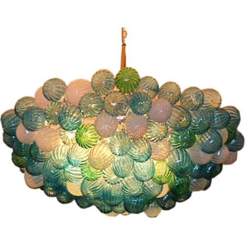 Bubble Colorful Chihuly Style LED Hanging Handmade Murano Glass Chandelier Lighting