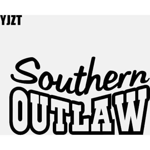 YJZT 13.5CM*7.5CM Southern OUTLAW Vinyl Decal Car Sticker Diesel Truck South Black/Silver C3-0928