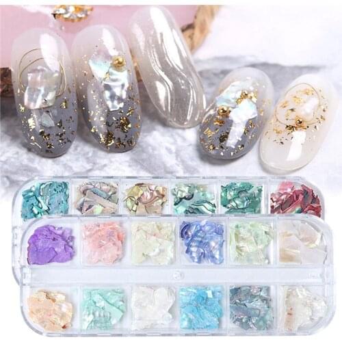 1 Box Nails Abalone Shell Fragments Texture Natural Sea Shell 3d Charm Nail Art Decoration Slice DIY Beauty Salon Tools new