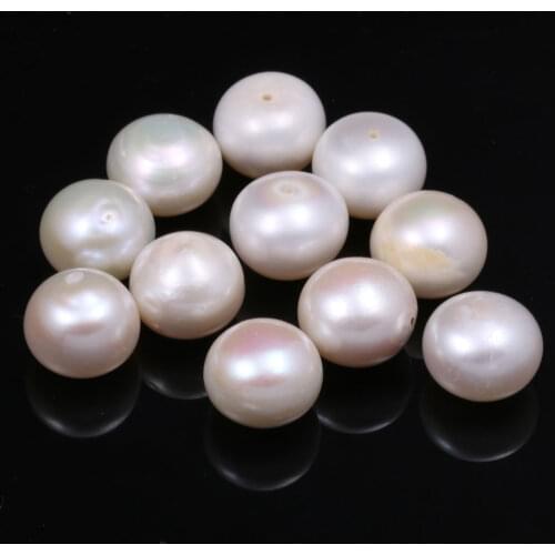 10Pcs Fashion Natural Freshwater Pearls Bead Pearl Perforated Loose Beads For Jewelry Making DIY Stud Earrings Accessories