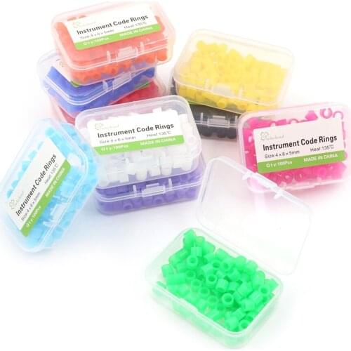 100PCS/Box Silicone Dental Instrument Color Code Rings Multi-Color Circle Autoclavable Disinfection Orthodontic