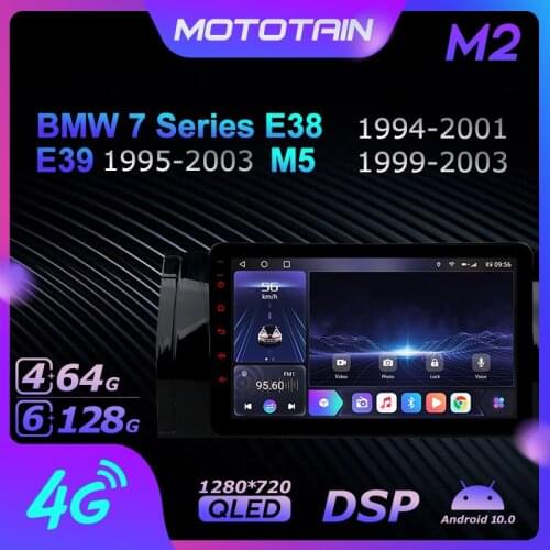 1280*720 Android 10.0 Mototain Car Multimedia Auto Radio for BMW 7 Series E38 1994-2001 E39 M5 4G LTE Audio GPS Player 8 Core