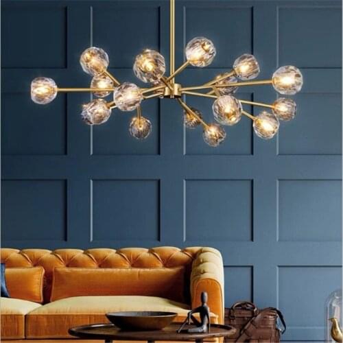 2020 Nordic LED chandelier, post-modern crystal lamp, living room lamp, light luxury, simple dining room, bedroom chandelier