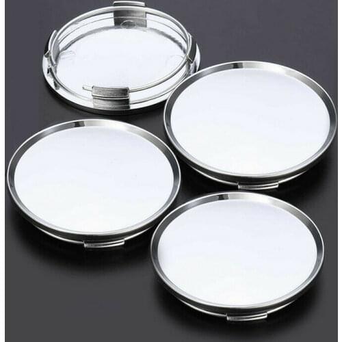 4Pcs Sliver Universal 63mm Car Vehicle Plain Wheel Tire Center Hub Cap Cover
