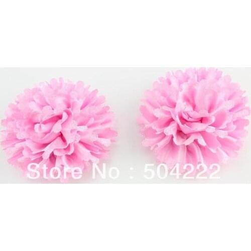 50pcs large handmade Satin Fabric rolled Rosette Flowers in pink or specified colors 80mm-85mm