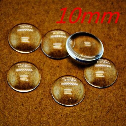 50pcs/lot Good Quality 10mm Domed Round Transparent Clear Magnifying Glass Cabochon Cameo Setting Base Set