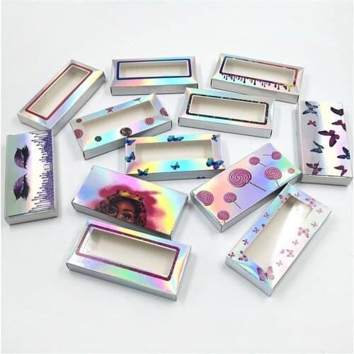 50PCS Eyelashes Package Laser Bronzing Lash Boxes Eyelash Packaging Box Lash Boxes Packaging Butterfly Window Box Lash Packaging