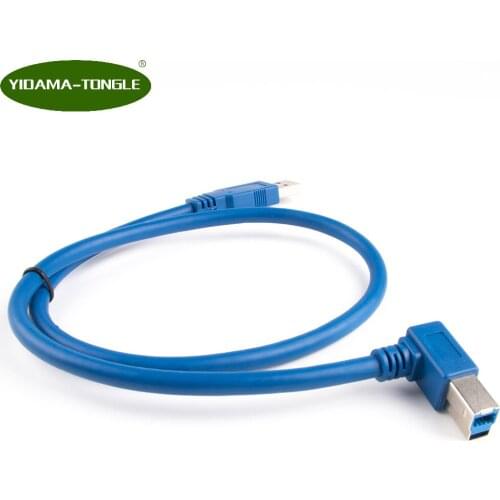 90 Degree Right Angled USB 3.0 A Male AM to USB 3.0 B Type Male BM USB3.0 Cable 0.5m 1m 1.8m 2FT 3FT 6FT For printer scanner HDD