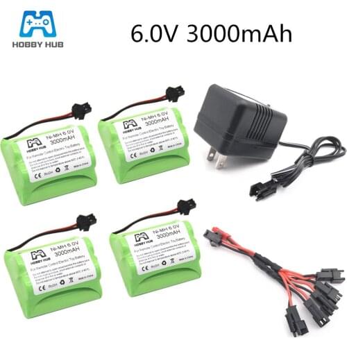 6v 3000mah 2400mah AA Battery with charger for Remote control car boat ship electric toy High capacity nimh 6.0 v 3000 mah