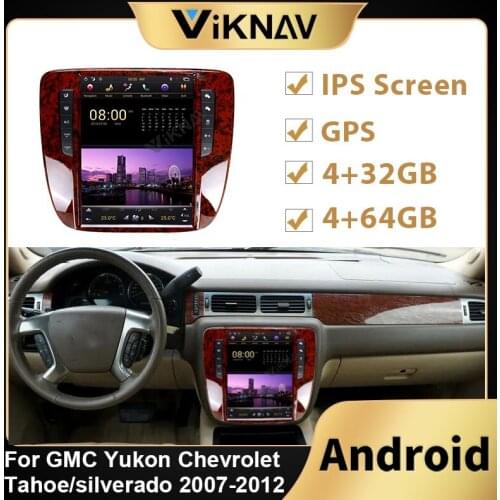 PX6 Android car Radio for GMC Yukon Chevrolet Tahoe Chevrolet silver ado 2007-2012 car stereo auto audio head unit Tesla screen