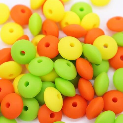 Abacus Bead Teether Silicone Beads For Handmaking DIY Bead BPA Food Grade Silicone Abacus Beads Teething Necklace Nursing Toy
