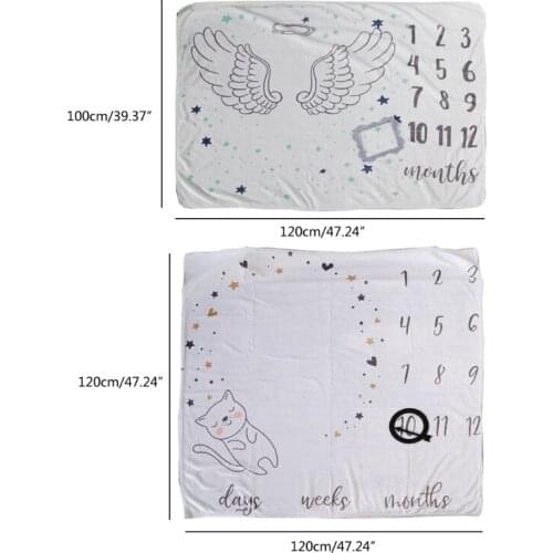 Baby Blanket Soft Flannel Photography Monthly Photo Newborn Milestone Crawling 425F