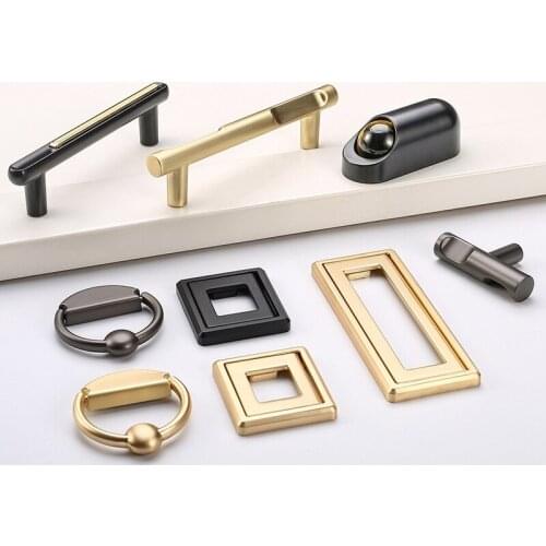 Door Knob Zinc Alloy Golden Handle Furniture Wardrobe Cabinet Light Luxury Cabinet Door Handle Desk Drawer Kitchen Accessories