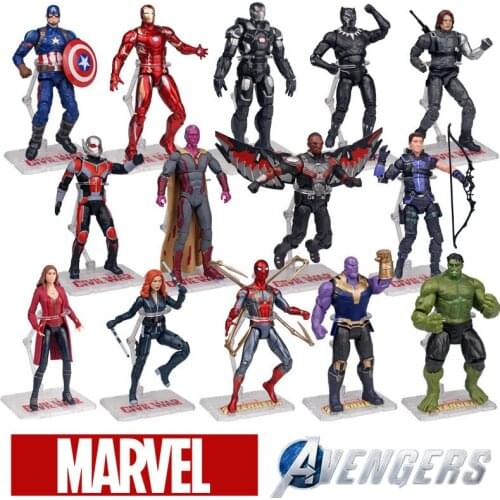 Marvel Avengers Falcon Winter Soldier Thor Iron Man Spiderman Action Figure Toy Wonder Vision Hawkeye Black Widow Action Figure