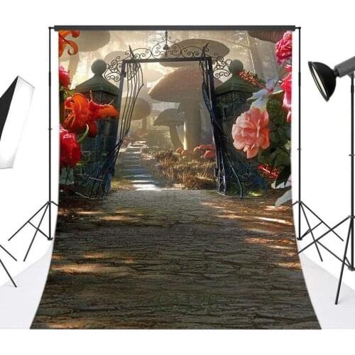 Photography Backdrops Fairy Tale Castle Mushroom Wonderland Seamless Newborn Baby Toddlers Portraits Background