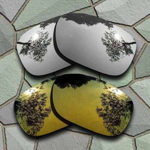 Chrome&Yellow Golden Sunglasses Polarized Replacement Lenses for Oakley Twoface