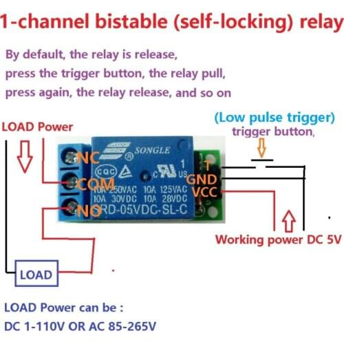 Io25a01 5v Mini Latch Low Pulse Trigger Bistable Self-Locking Switch Relay Module Suitable For Arduino Smart Home Led Mot