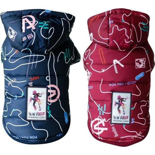 Fashion Coat Dogs Pets Clothing Dog Clothes Hooded Winter Pet Jacket Warm Waterproof Clothes Outfits For Chihuahua Bulldog Small