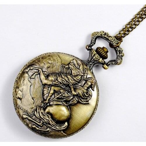8845 Memorial Retro Bronze Relief Napoleon Knight Design Mens Gift Monte Fashion Chain Shi Ying Pocket Watch