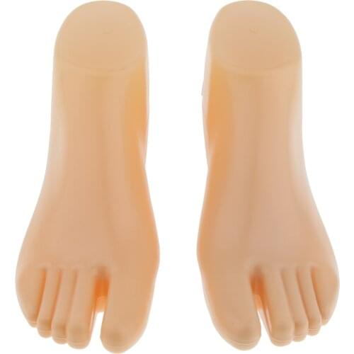 Pair of Hard Plastic Feet Mannequin Foot Model for Sock Shoes Display Holder
