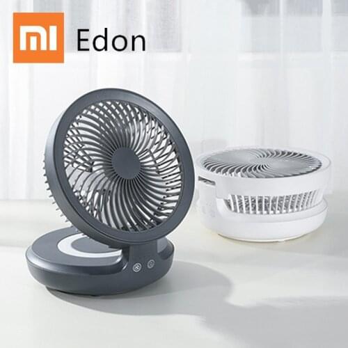 Xiaomi Edon E808 Suspended Desktop Fan Folding Portable Electric Fan Shaking Head USB Rechargeable 4 Wind Speed Touch Control
