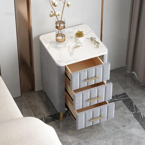 Modern Minimalist Nightstand Mini Small Bedside Table Shelf Nordic Style Ins Simple Cabinet Storage Bedside Cabinet Solid Wood