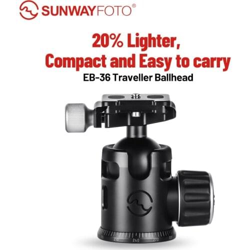 SUNWAYFOTO EB-36Tripod Phones Tripod Ball Head Quick Release Clamp For DSLR Panoramic BallHead Release for Arca Head Plate