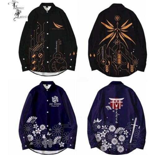 GAME Honkai Impact 3 3D Printing Unisex Shirt Women/Men Casual Long Sleeve Cool Loose Button Streetwear Overclothes Oversize 6XL