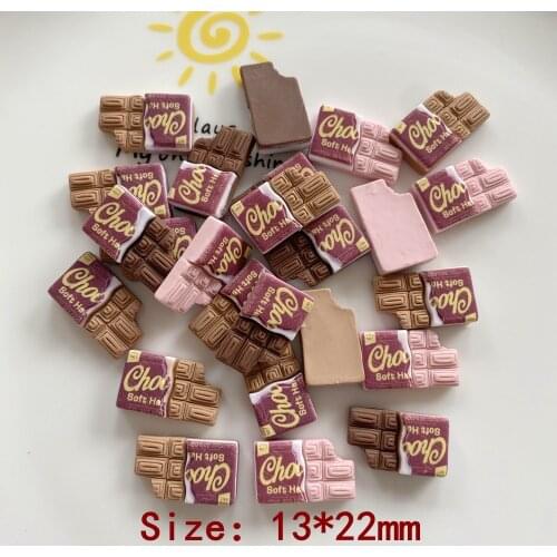 10/20Pcs Cute Mini Chocolate Flat Back Resin Cabochon Scrapbook Kawaii Simulation Food DIY Embellishments Jewelry Accessories