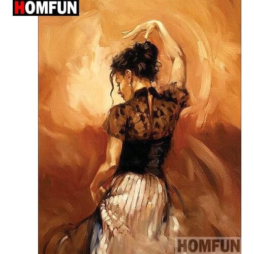 HOMFUN Full Square/Round Drill 5D DIY Diamond Painting "Dancing beauty" 3D Embroidery Cross Stitch 5D Home Decor A13546