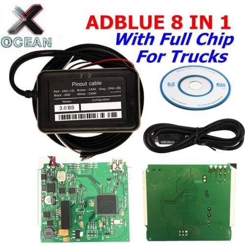 Support euro 4 and 6 New Adblue 8 in 1 ADBLUE Emulator with NOX sensor Adblue 8 IN 1 For multi-brands trucks