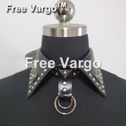 Burning Man Choker Vinyl PU Leather Studded Punk Gothic Skull Rivet Tie Rave Festival Collar Necklace Bondage Harness