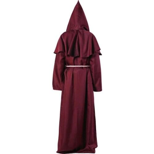Halloween Monk Hooded Robes Cloak Cape Friar Medieval Renaissance Priest Men Robe Clothes Comic Con Party Cosplay Costume