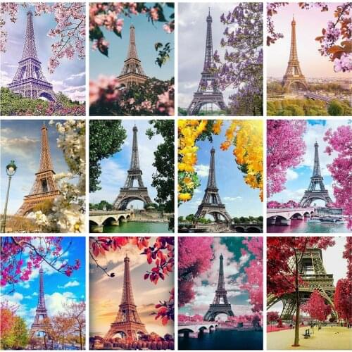 HUACAN Diamond Painting Full Square New Arrival Tower Diamond Embroidery Landscape Handmade Gift Home Decor