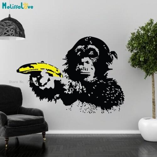 Exquisite OrangutanStreet Graffiti Focus Chimp Wall Stickers Can Be Customized in Two Colors Removable Declas YT6195