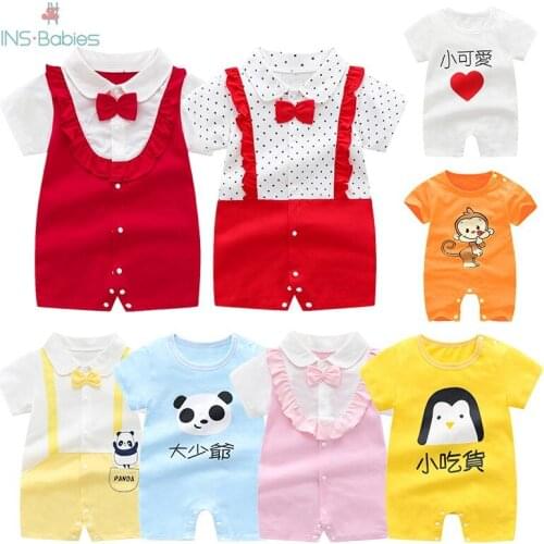 Newborn baby girls clothes summer Short Sleeve Baby Girl Romper boys homewear Toddler Costume girls Pajamas Photography Romper