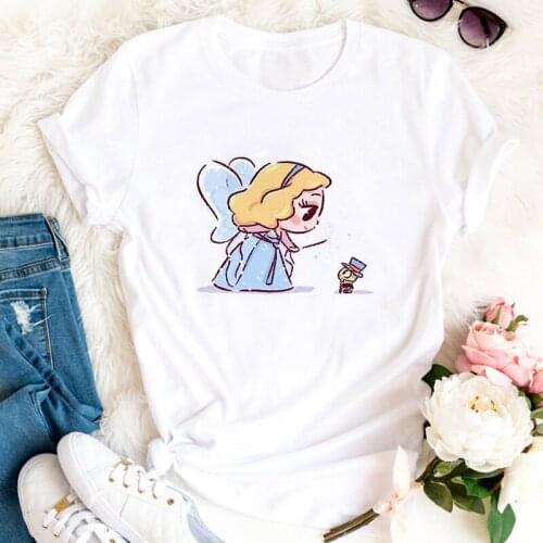 Vogue Princess Kawaii T-Shirt Women Harajuku Ullzang Cute White T Shirt Funny Cartoon Graphic 90s Fashion Tops Tee Female Tshirt