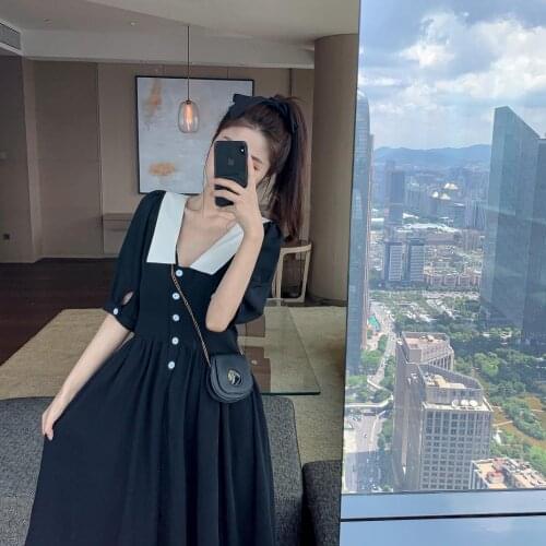 Fashion womens dress 2021 summer new plus size womens dress with waist and thin temperament retro two-wear dress