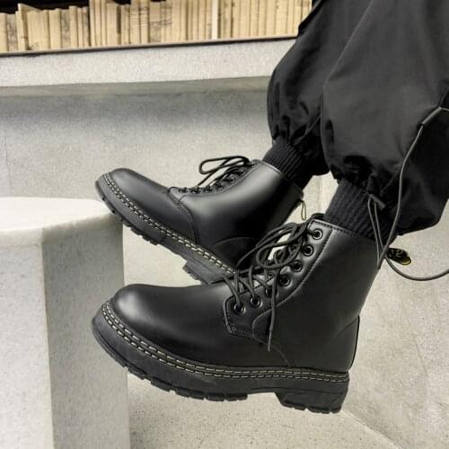 2021 Combat Boots Boots Men Cowboy Boots Fashion Mens Short Boots Boots Men Black Boots Leather Platform Boots Platform Shoes