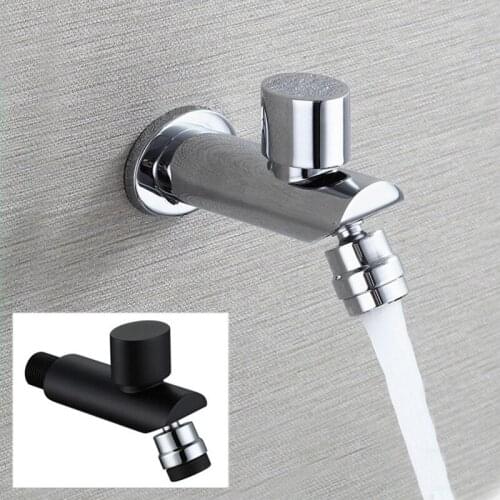 Wall Mounted Decorative Outdoor Garden Faucet Space Multifunctional Brass Single Cold Bathroom Machine Mop Bibcock WC Tap