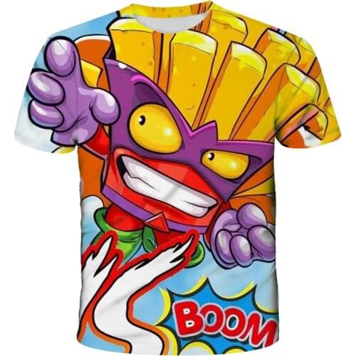 New Super Zings Sonic Print Clothes Funny T-Shirt Kids Baby Girl Super Zings Summer Boys Graphic T Shirts Anime Among Tops 4-14T