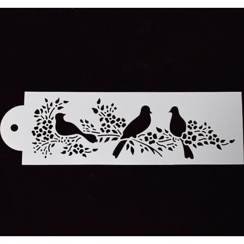 New Magpie Bird On Branches Shaped Reusable Stencil Airbrush Painting Art Diy Scrap Booking Album Crafts Home Decor