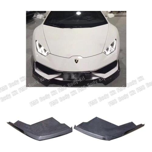 Carbon Fiber Front Bumper Splitters Flaps Aprons Case for Lamborghini Huracan LP600 LP610 Coupe 2 Door 14 - 17 Car-Styling