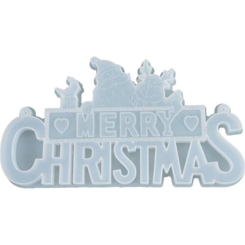 U2JF Diy Crystal Epoxy Mold Christmas Santa Letter Listing Decoration Christmas Material Ornaments Christmas Silicone Mold
