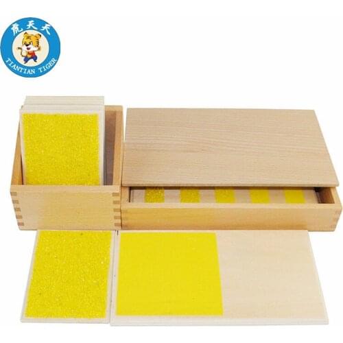 Montessori Baby Early Educational Sensorial Toys Wood Material Rough & Smooth Touch Boards With Box